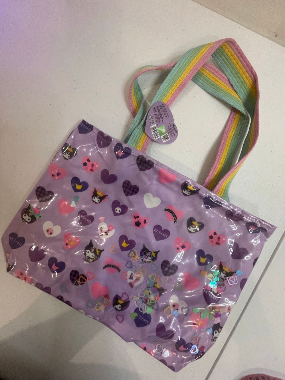 Sanrio Kuromi tote bag with confetti purple NWT stocking stuffer
